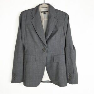 Banana Republic Wool Lycra Spandex Blend Gray Button Up Business Suit Jacket